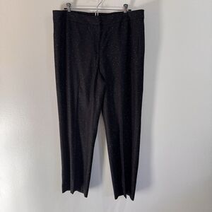 Lafayette 148 New York Pants 12 Barrow Virgin Wool Black Speckle Straight Leg